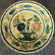 Assiette ancienne en faïence hb henriot quimper décor de panier floral et oiseau