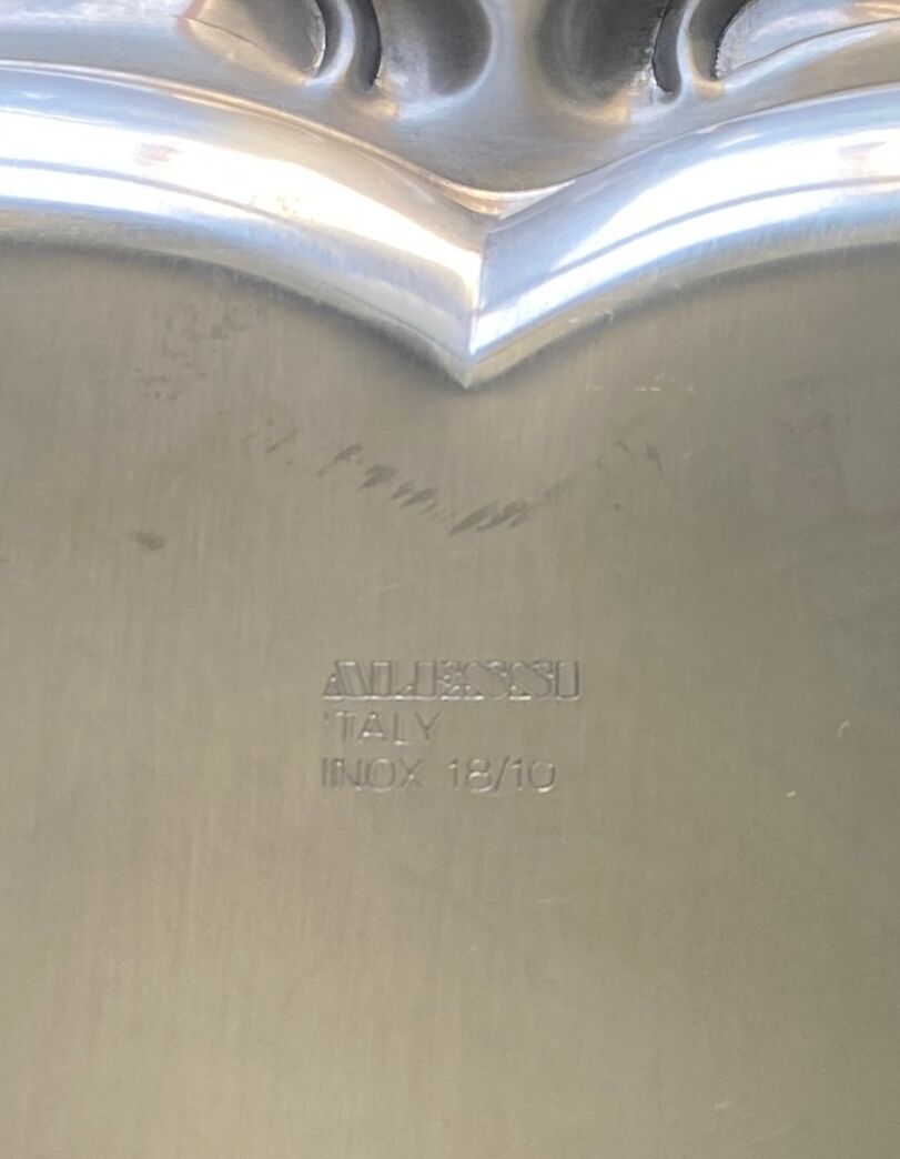Baroque stainless steel tray Alessi
