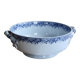 Antique earthenware salad bowl Sarreguemines U&C model Mimosa blue