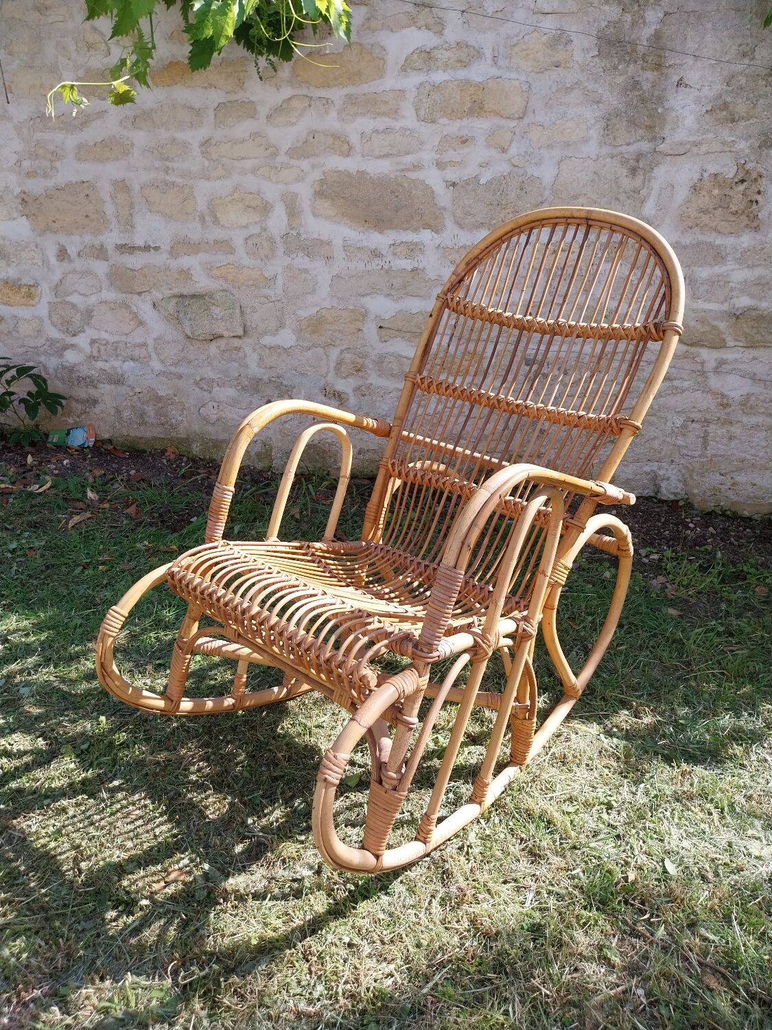 Rattan rocking chair 60s