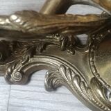 Pair of bronze wall lights, angels, cherubs, cherubs