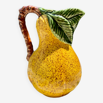 Pitcher in the shape of fruit, pear, slip