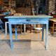 Farmhouse table green patina