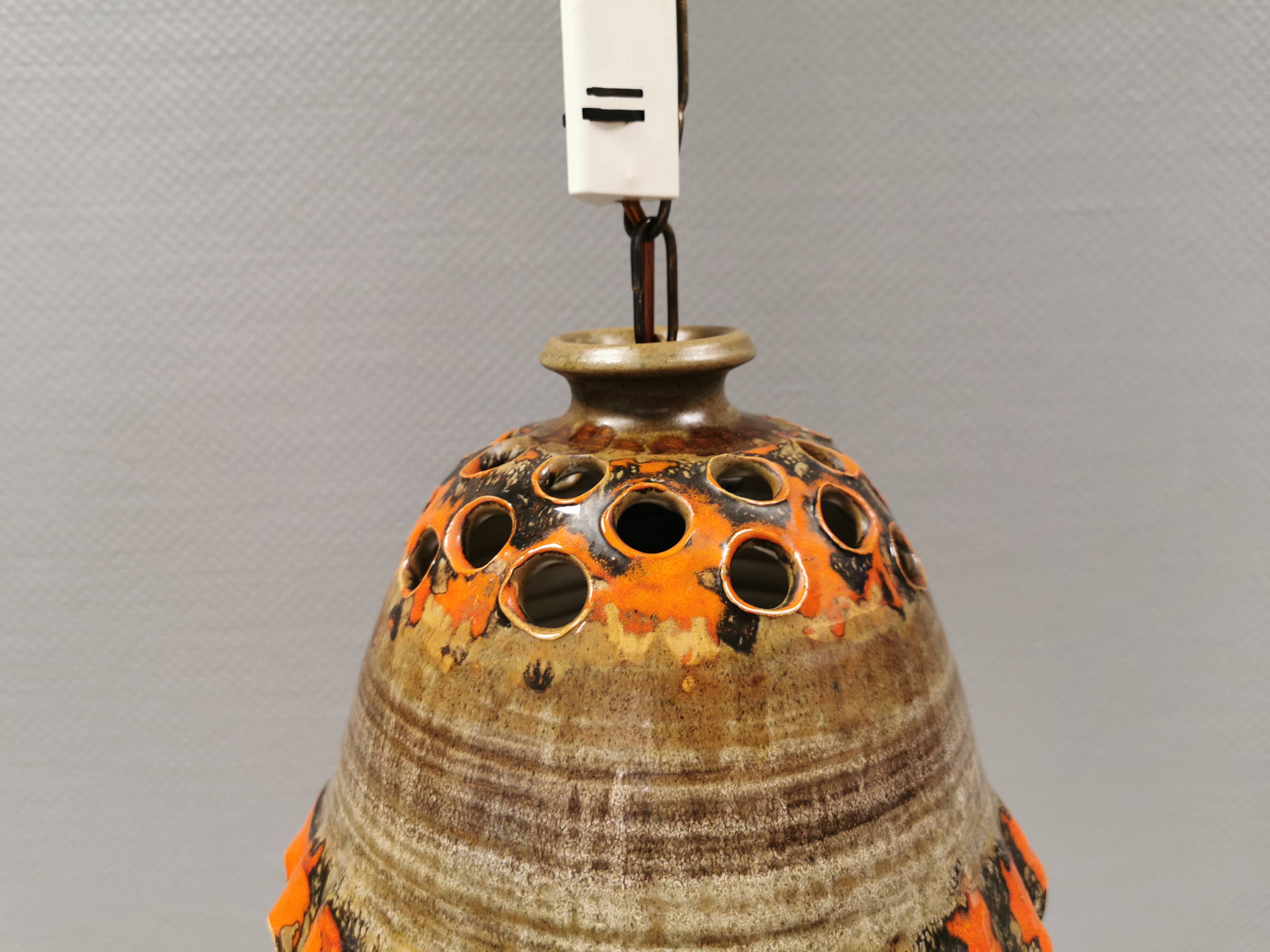 Ceramic hanging lamp, Danish from the 1970s.