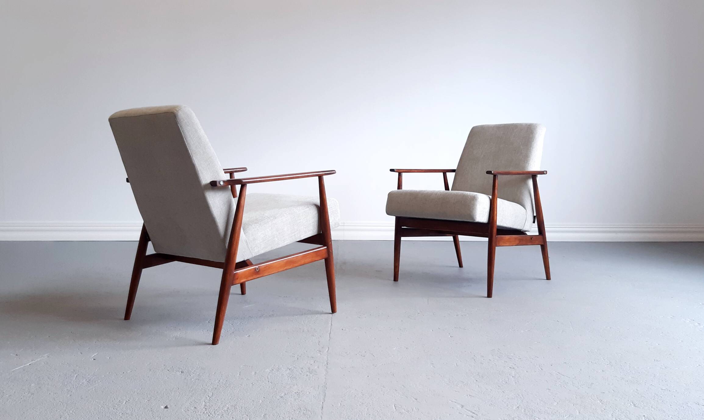 1960 Henryk Lis Armchairs in Water Green