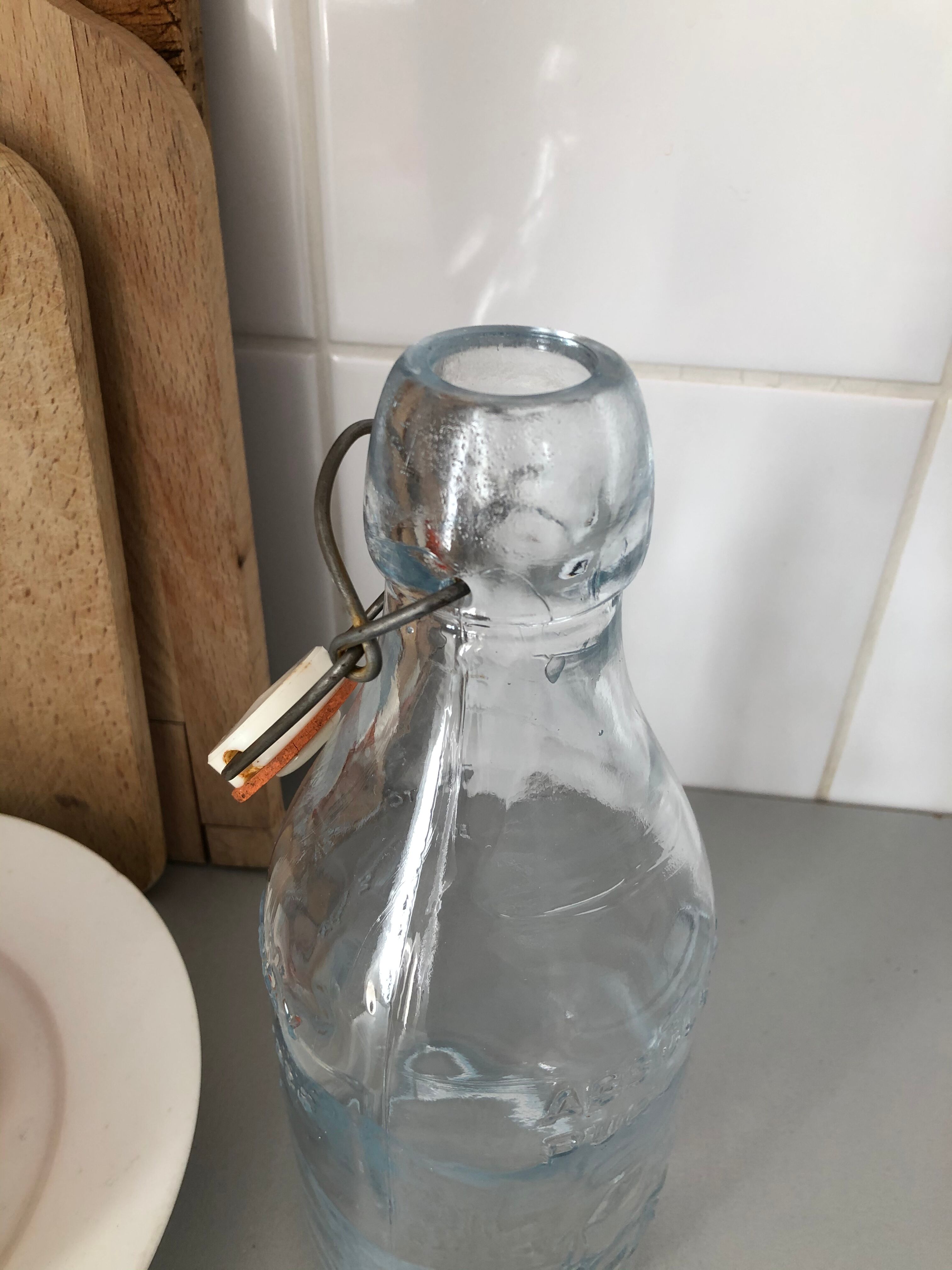 Glass milk bottle