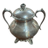 Silver-plated metal sugar bowl from the Art Nouveau period.