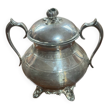 Sucrier en métal argenté période Art-Nouveau