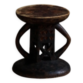 Tabouret en bois dur Tonga (Batonga) sculpté avec motifs géométriques, 20e siècle, années 1960