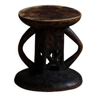 Hardwood stool Tonga (Batonga) carved with geometric patterns, 20th century, 1960s.