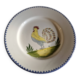 Charolles - Antique plate, rooster decoration Ø 26 cm