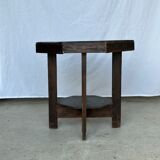 Pedestal table or small octagonal side table quadripod base with modernist spacer