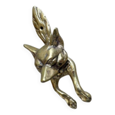 Vintage brass fox door knocker