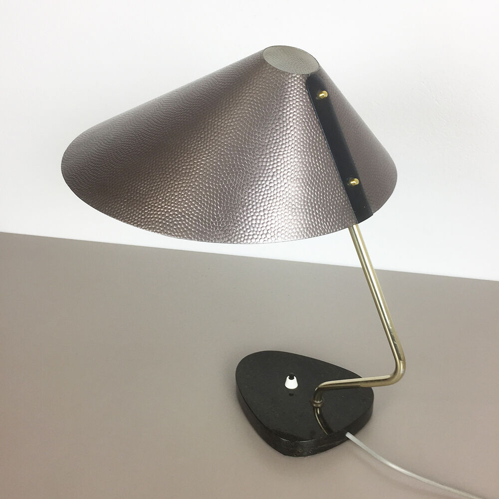Original modernist 1960 s light Table lamp table with granite base. made in Germany