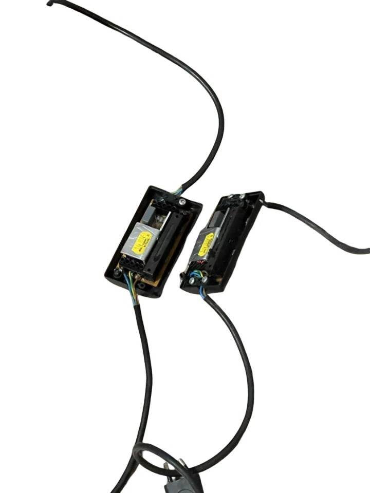 Maison Roméo: pair of large columnar floor lamps circa 1970