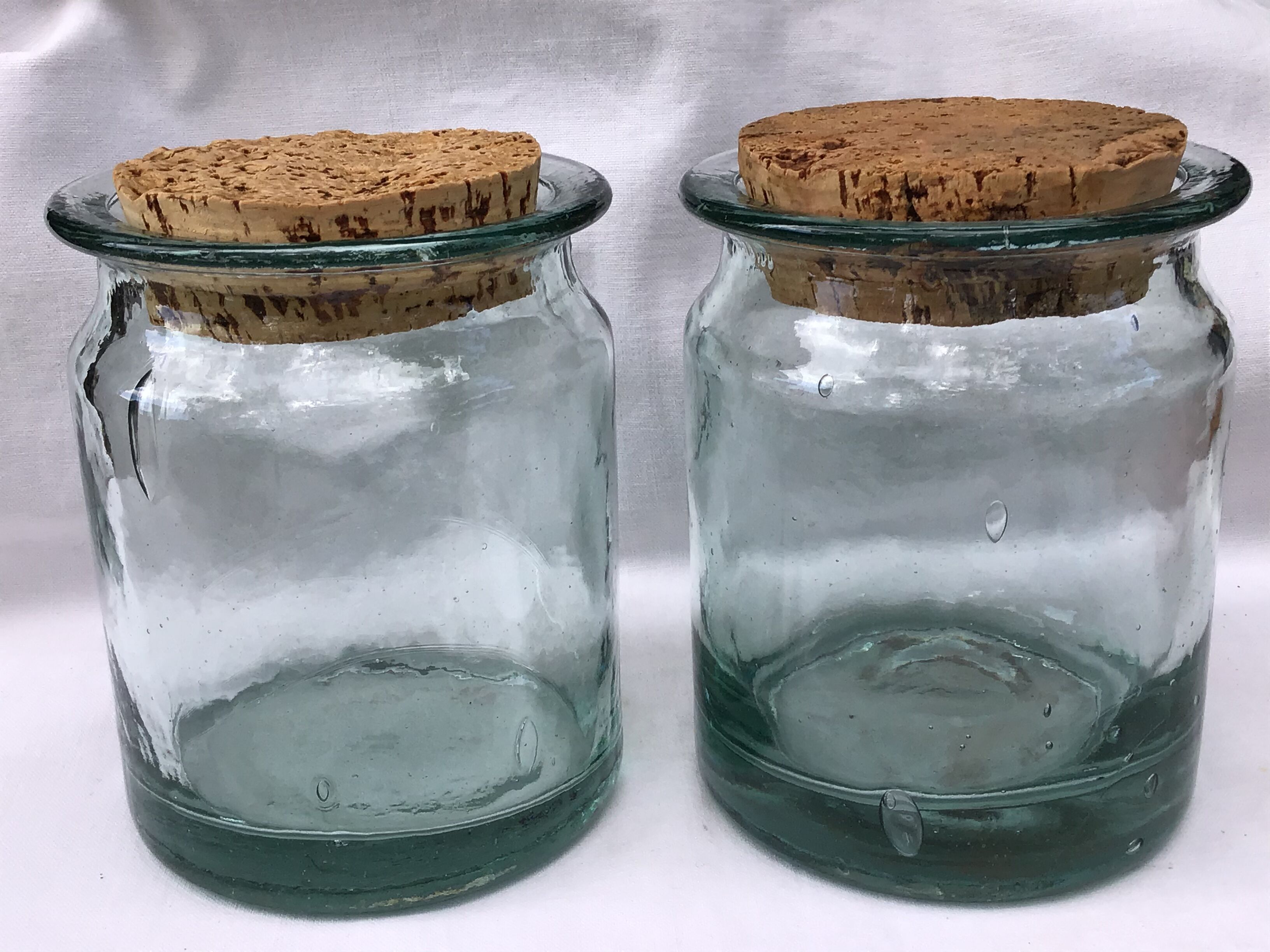 Pair jars green cork cork
