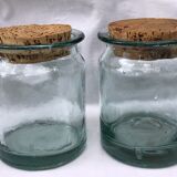 Pair jars green cork cork