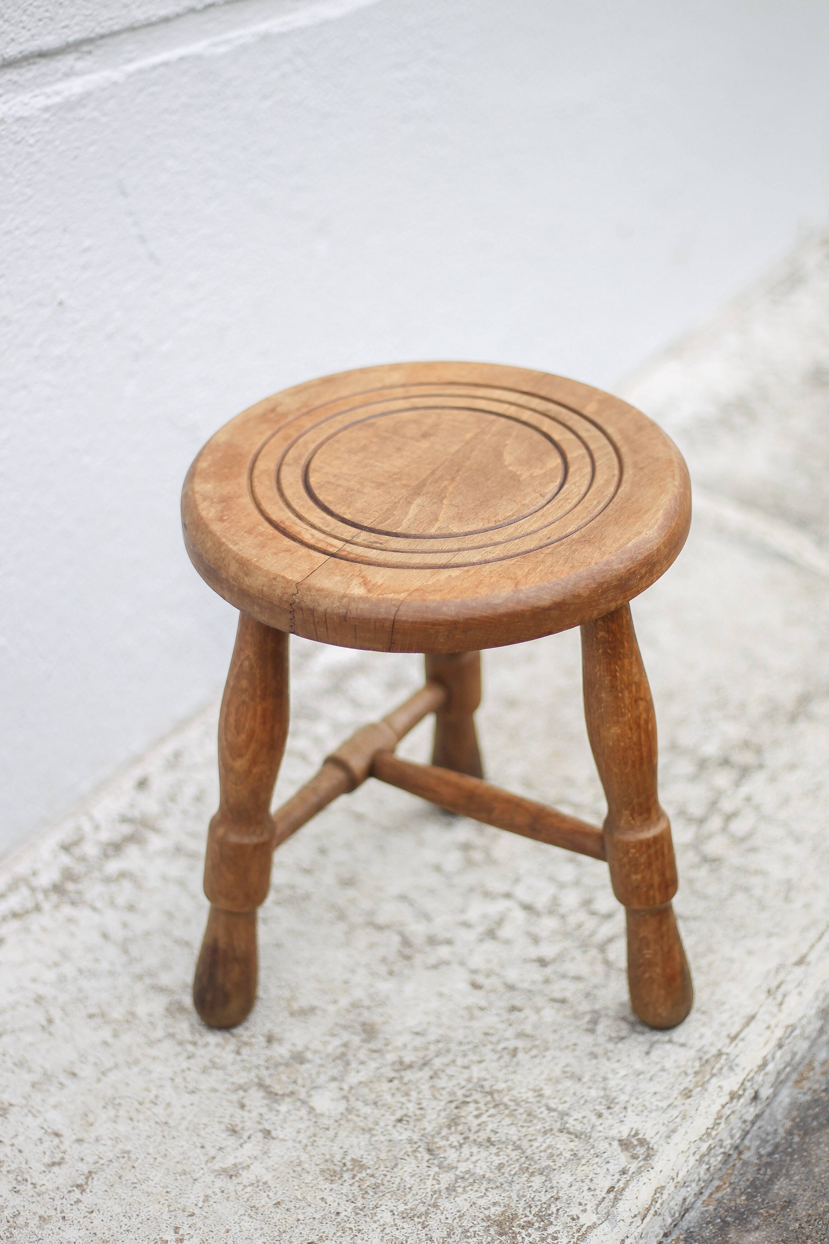 Tabouret vintage, tabouret bois, tabouret d'appoint, porte-plante