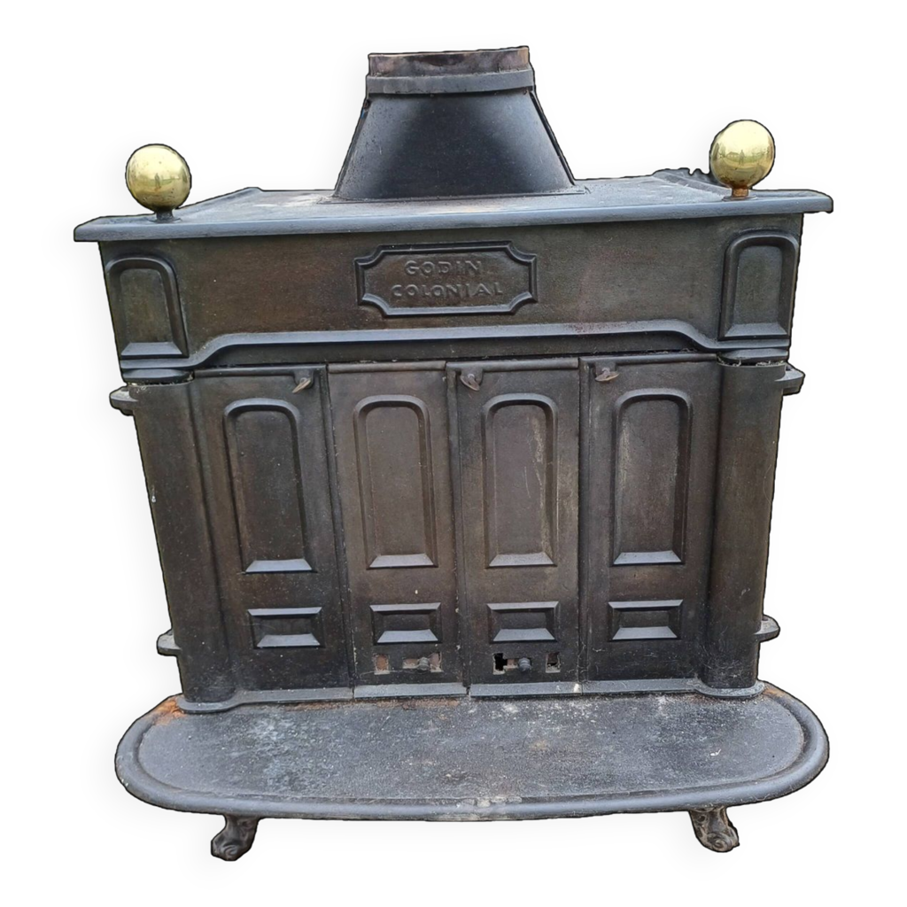 Poêle à bois godin ancien : charme rétro