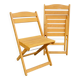 Paire de chaises pliantes en bois blond