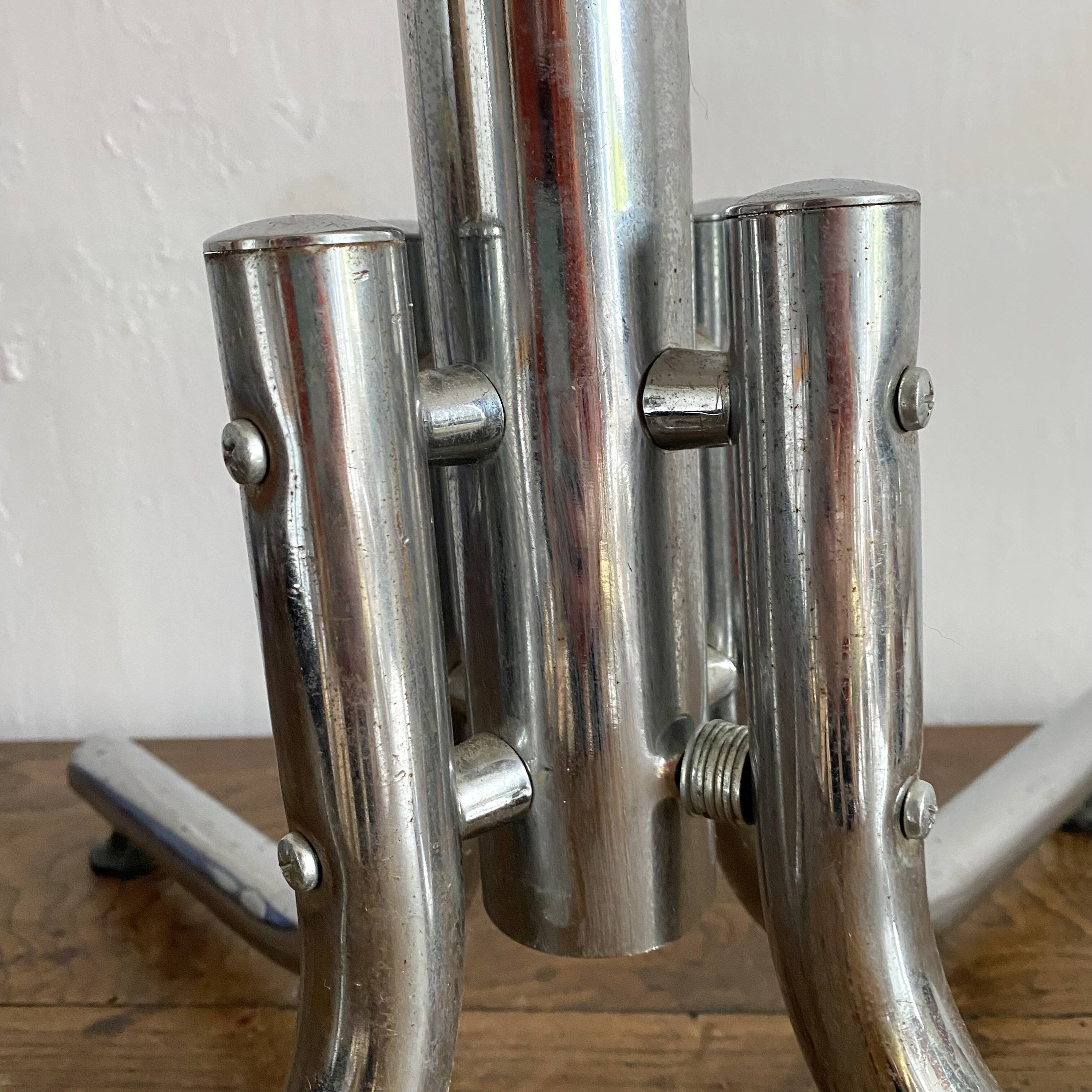 Vintage tubular chrome coat rack, 1970s