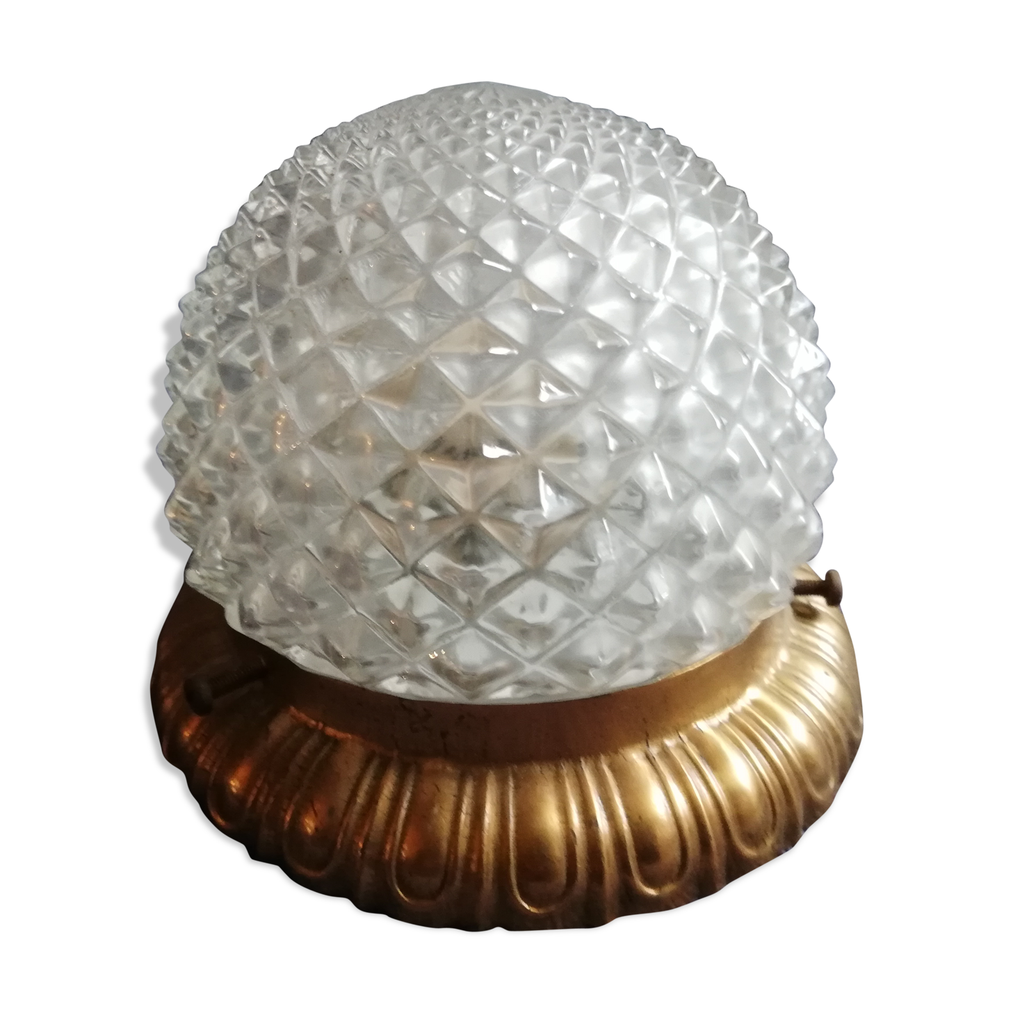 Ceiling lamp pineapple bronze and glass