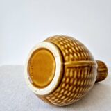 Ceramic "corn grain" pitcher in slip - Vintage