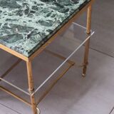 Table d'appoint en marbre vert vintage