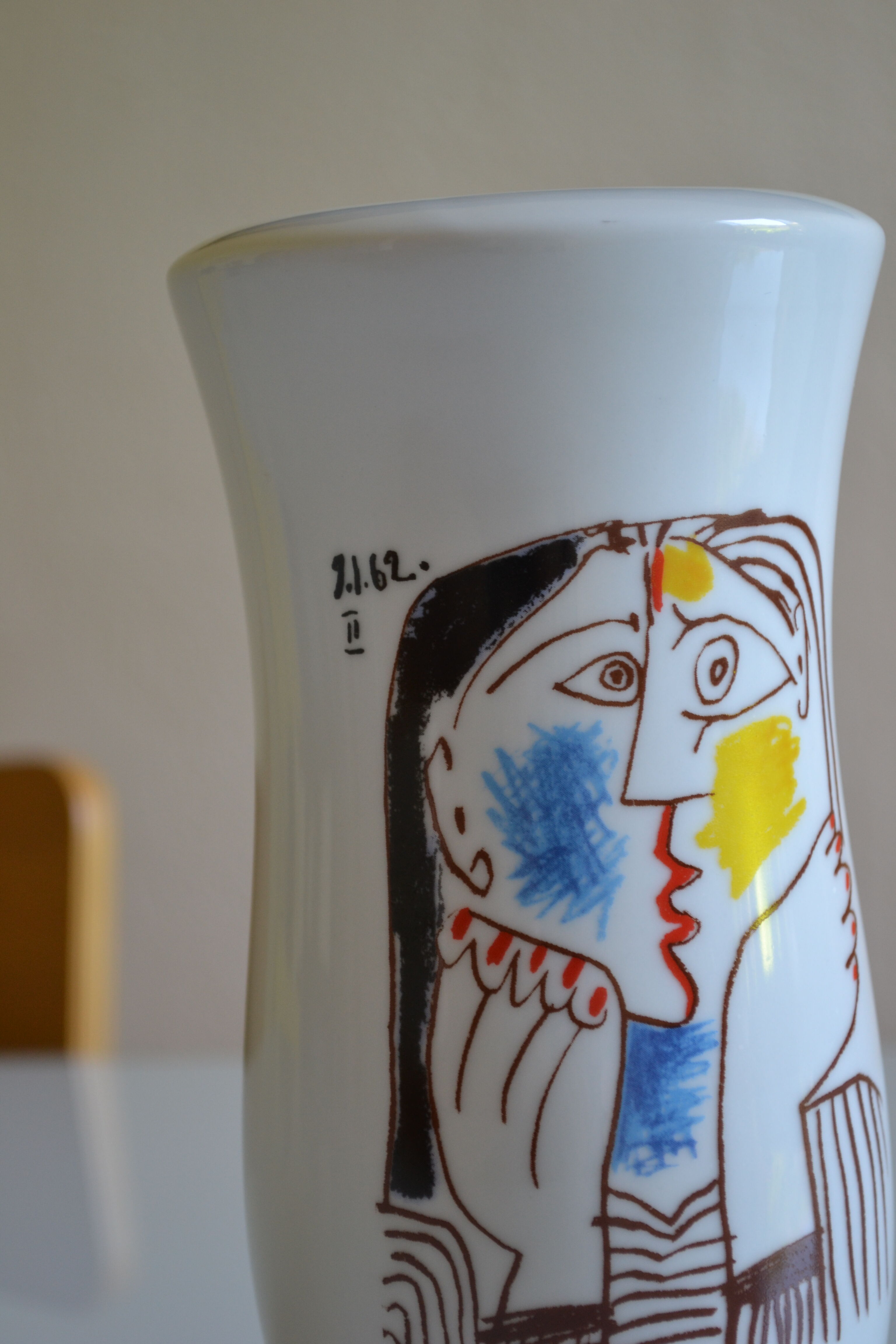 Ceramic vase after picasso " head leaning on the hands " 1962