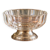 Petite coupe art déco en verre à pans & métal argenté