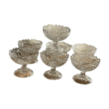7 crystal cups decorated birds