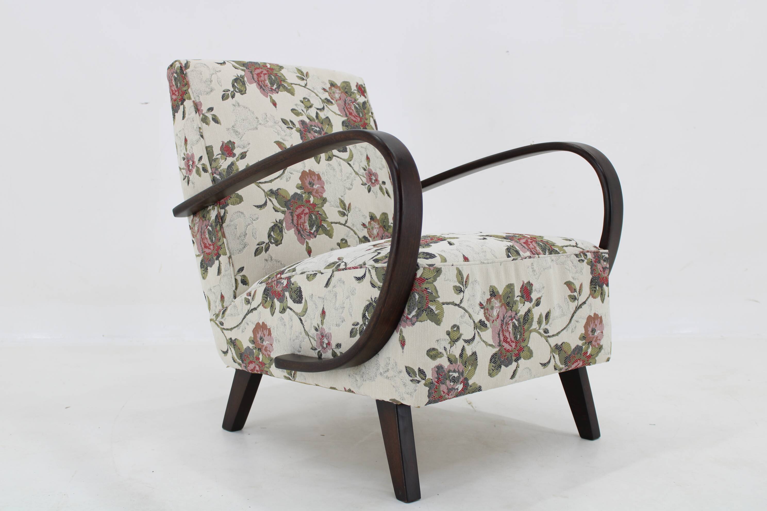 1950s Jindrich Halabala Restored Gobelin Armchair, Czechoslovakia