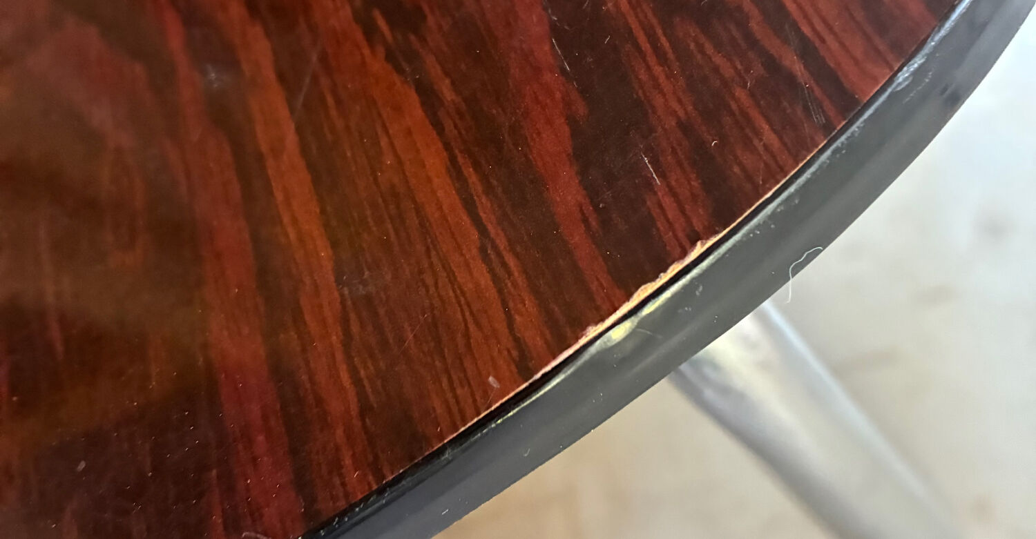 Set of 4 Formica chairs, 1960s style with metal frame.