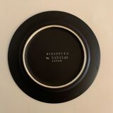 6 black and white dessert plates Scraffito, Habitat Japan, 1970