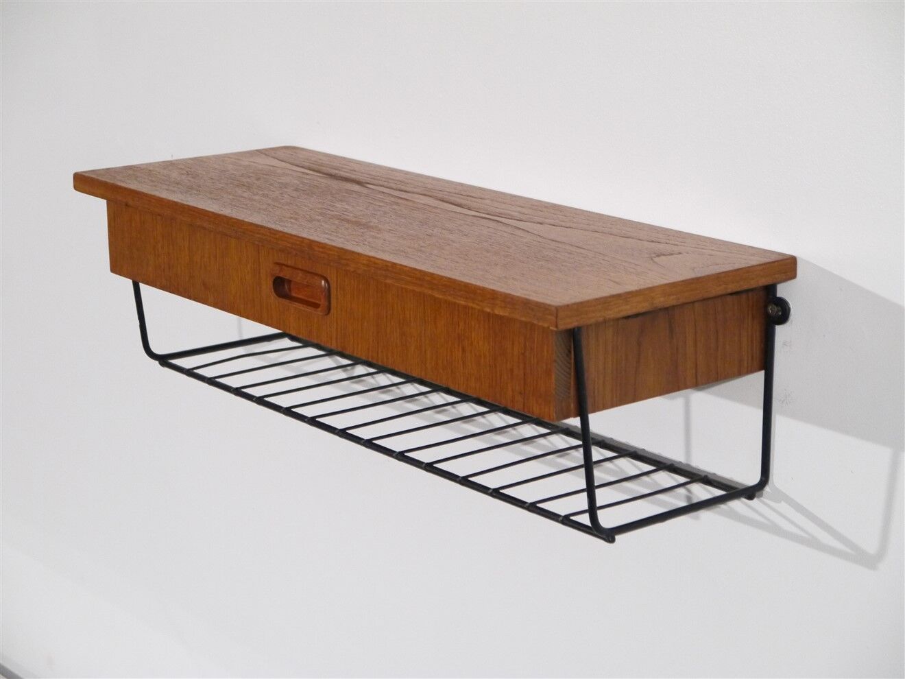 Scandinavian teak hanging bedside 1960