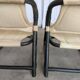 2 Vintage Espri Safari Lounge Armchairs / Rare Mid-century Black Bamboo and Beige Fabric Easy C