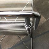 Vintage German Kreuzschwinger lounge chair by Till Behrens for Meyer Stahlmöbel, 1980s.