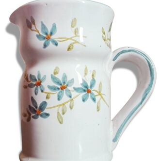 Pitcher ceramic décor blue flowers