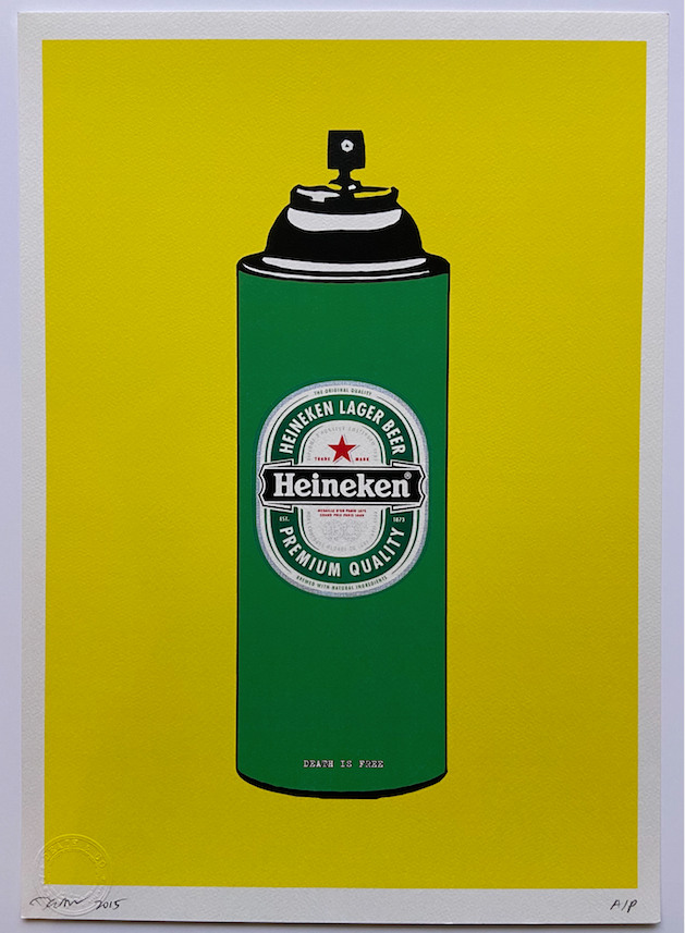 Sérigraphie "Heineken Spray" Death NYC - 2015