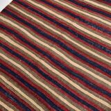 4x9 Red & Navy Blue Pinstriped Pattern Turkish Kilim Rug, 136x284Cm