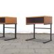 Pair of tables nightstands laminate and wood, 1950 s