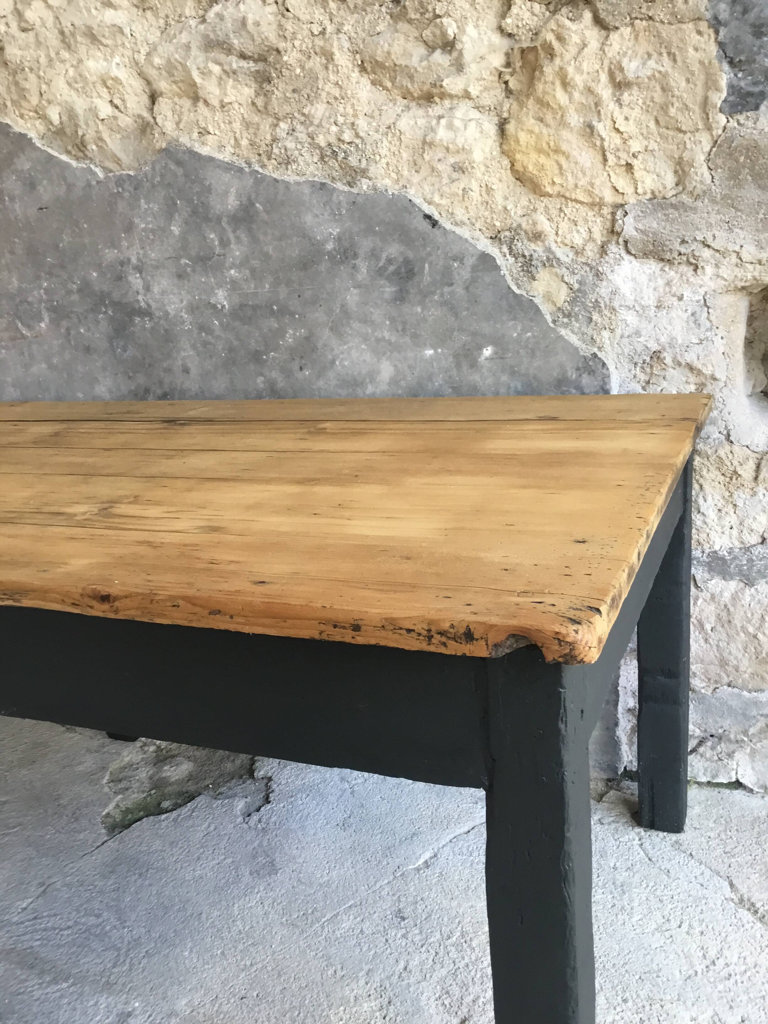 Farm table 230 cm - black base - early 20th century