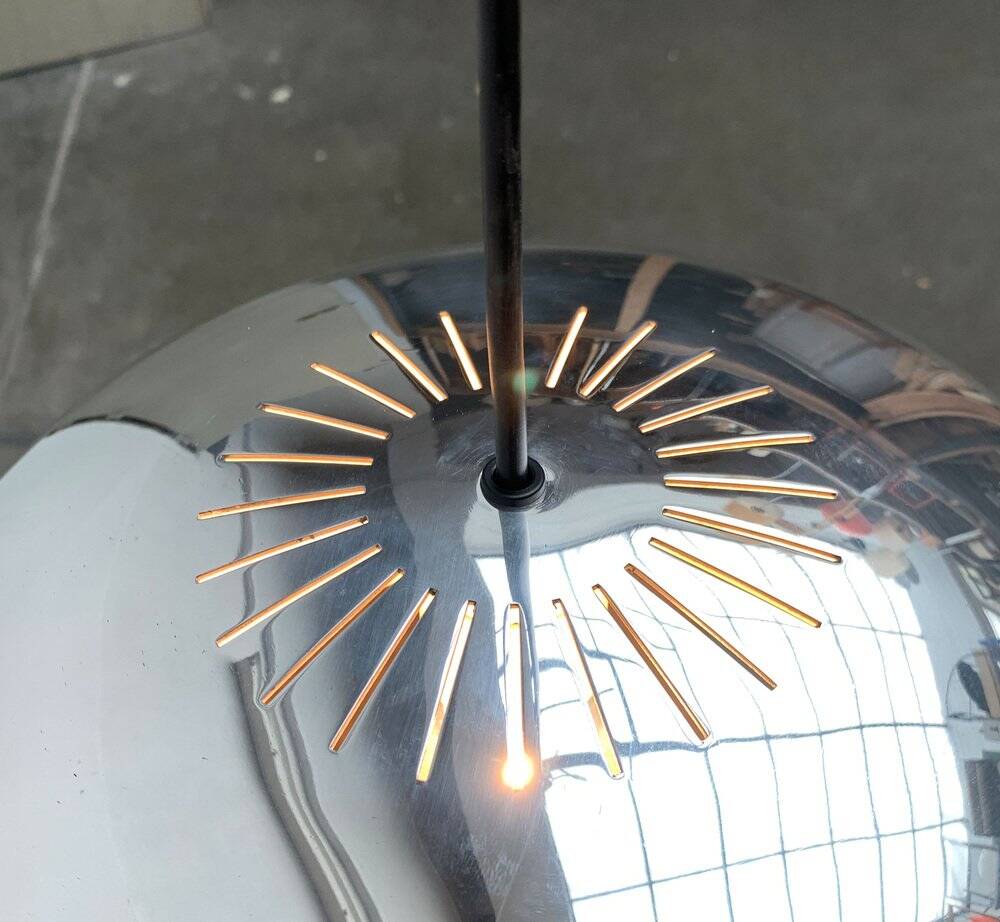 Mid-century Danish suspension light by Jo Hammerborg for Fog & Mørup, 1960s.