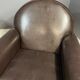 Pair of leather armchairs in French Art Deco style, 1970s