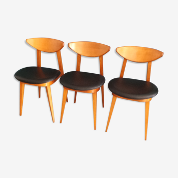 Set de 3 chaises scandinave de 1960