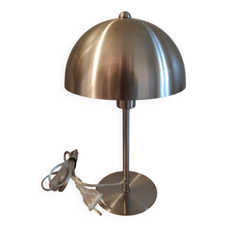 Brushed metal mushroom lamp