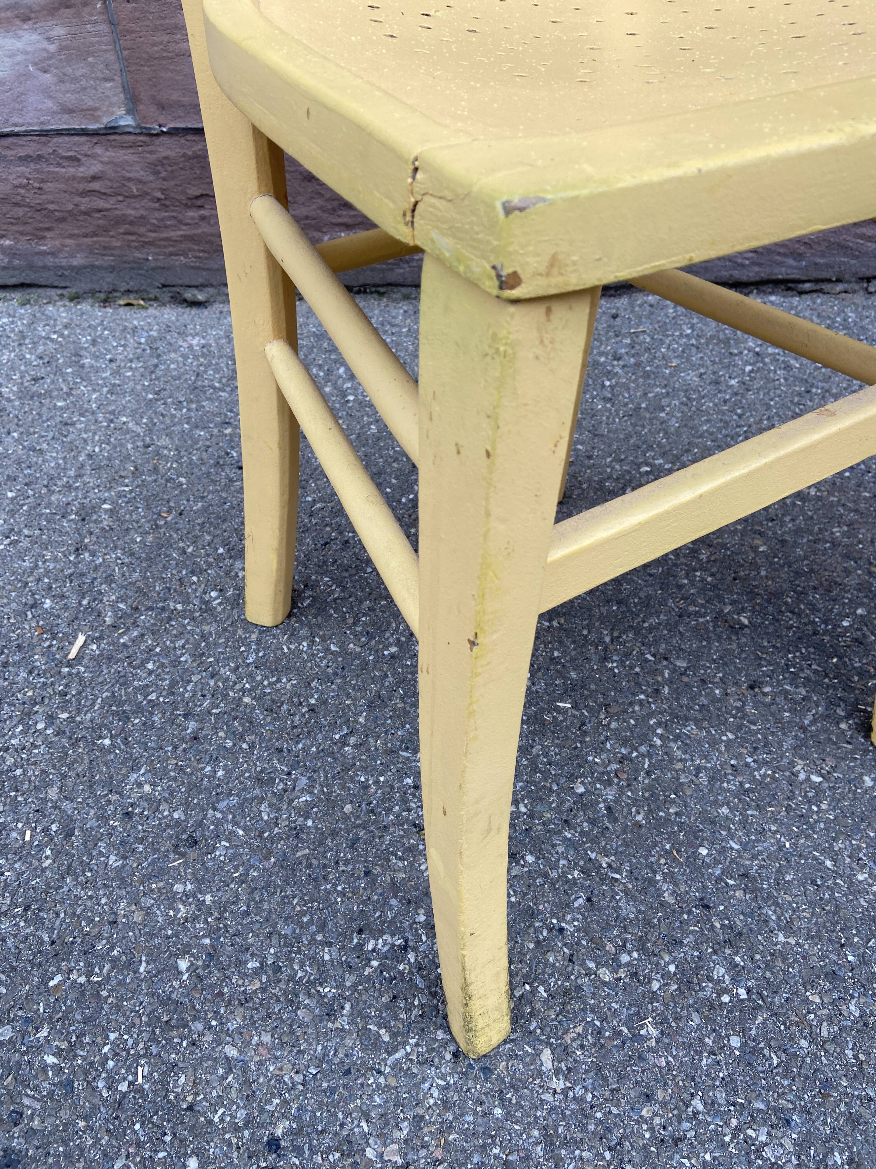 Pair of chairs type bistro in vintage wood 1950 kitchen design