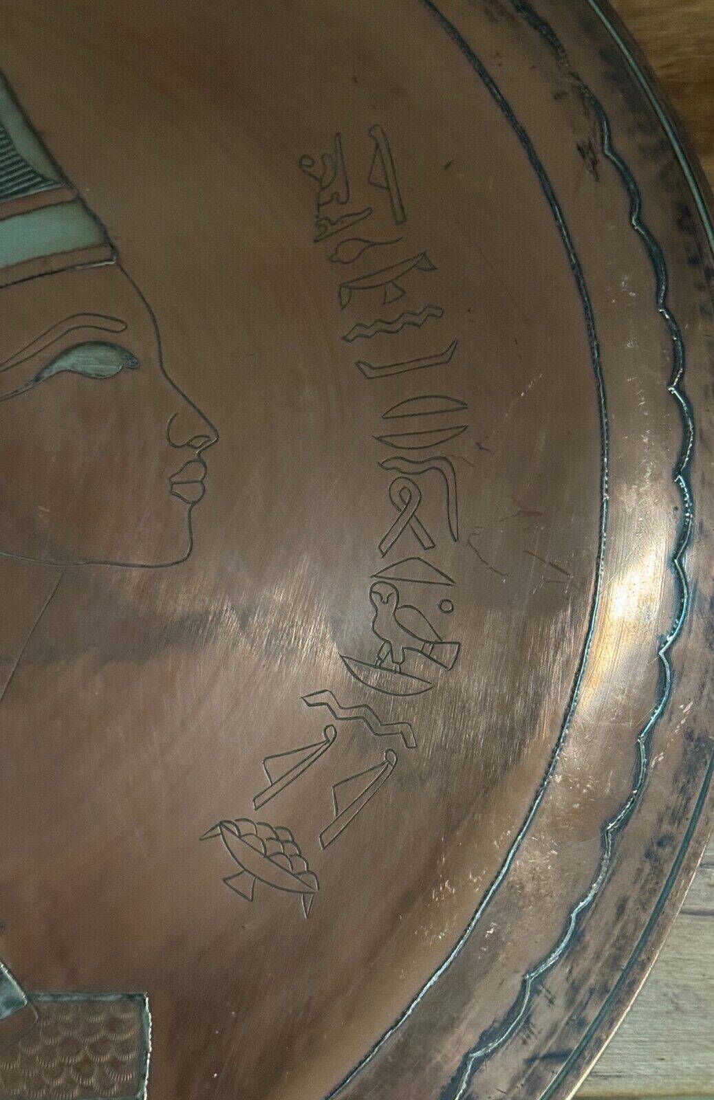 20th century Egyptian tea tray in richly engraved copper or brass