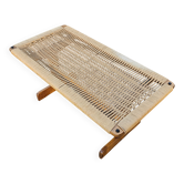 MCM coffee table with a paper cord top in the style of Hans J. Wegner.