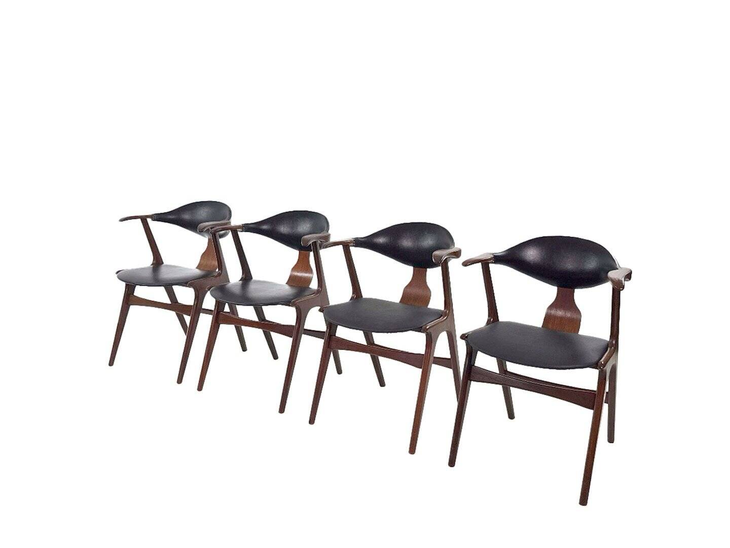 Set of 4 vintage design 'Koehoorn' dining chairs by Louis van Teeffelen for AwA